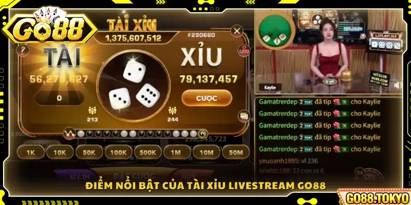 Các yếu tố nổi bật giúp Tài Xỉu Livestream Go88 thu hút người chơi