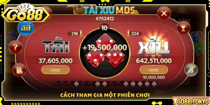 Hướng dẫn từng bước để bắt đầu một ván Tài xỉu MD5